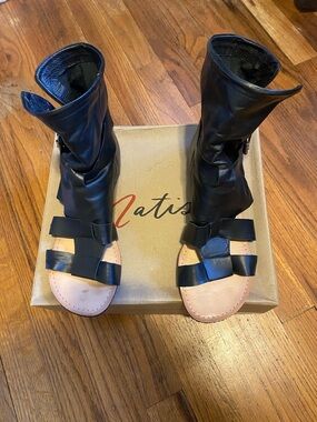 New Matisse Black Leather Sandal Booties